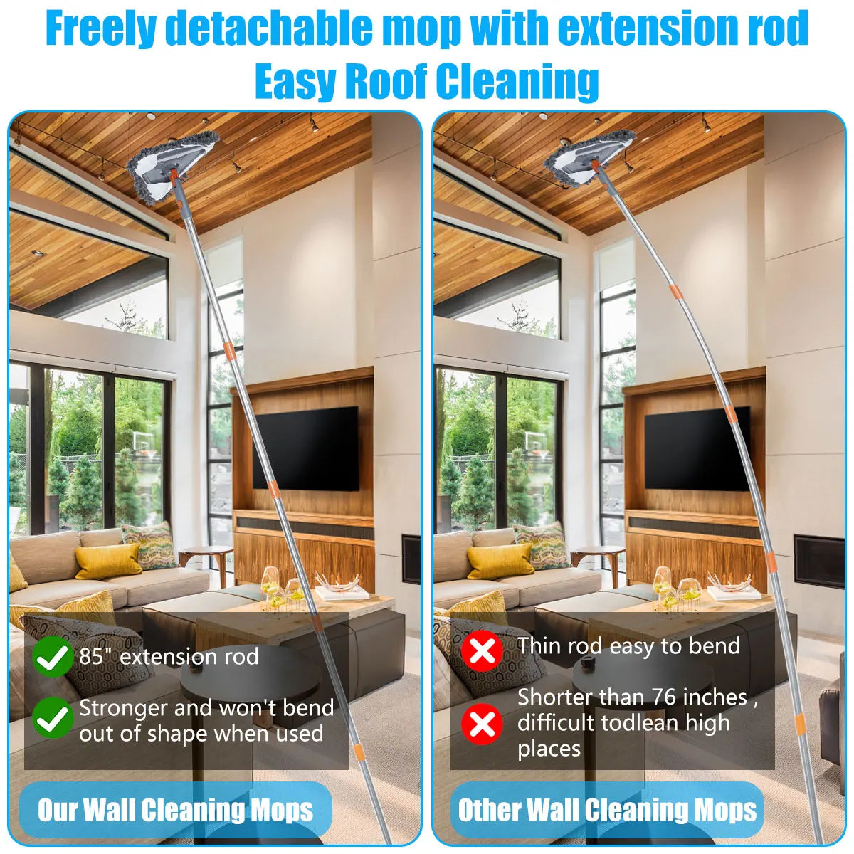 HomeScrub™ - Heavy Duty Long Handle Wall Mop