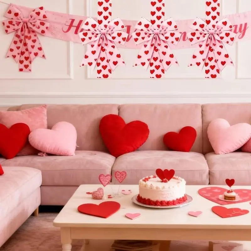 HeartInInk™ - Valentine's Day Pink Heart Large Bow